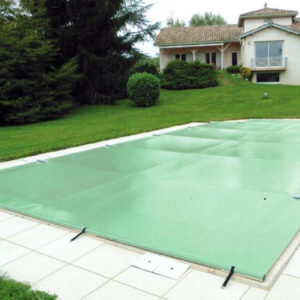 Cubierta de barras piscina color verde