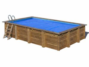 imagen Manta térmica para piscina de madera rectangular