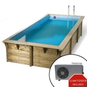 imagen piscina climatizada de madera 5,05 x 3,50m
