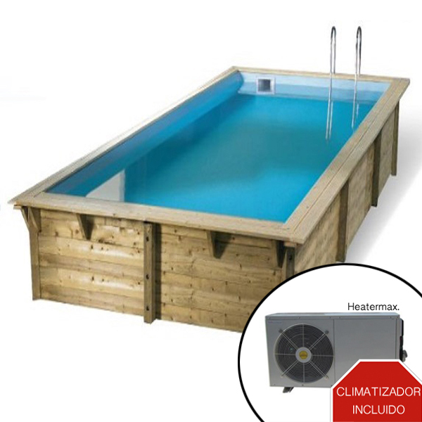 Indica pañuelo de papel Misterioso Piscina climatizada de madera 5,05 x 3,50m - Piscinas Athena