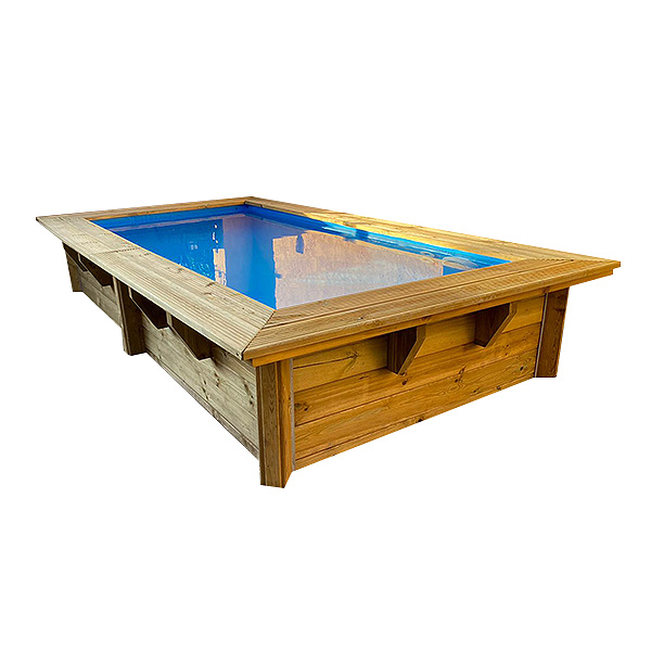 Piscina de madera climatizada rectangular