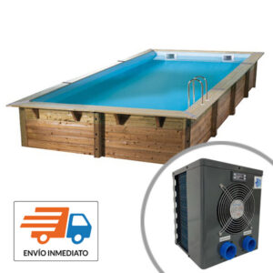 imagen piscina de madera climatizada