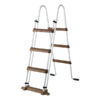 escalera de seguridad piscinas de GRE imitación madera