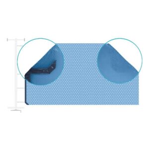 manta térmica para piscina estándar 6 x 3m solar azul con ribete en el ancho