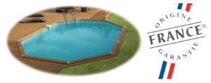 vista piscina de madera safran logo y certificación