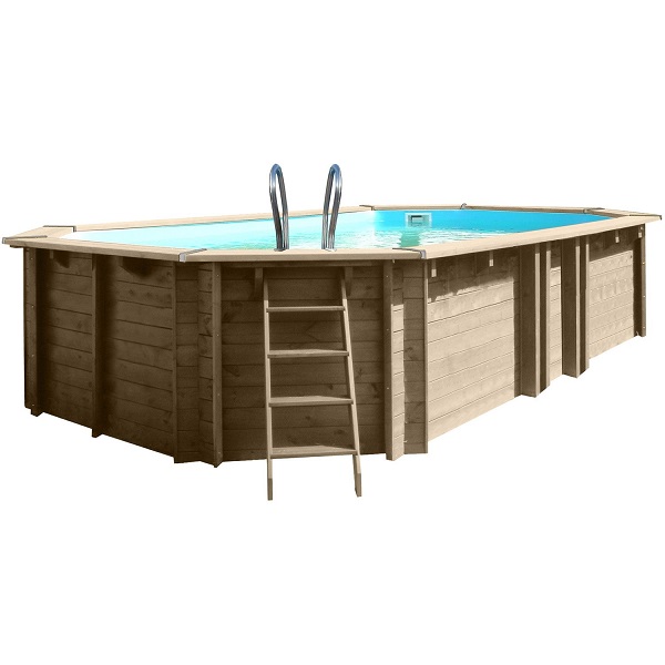 piscina de madera vermela vista