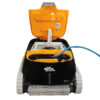 Limpiafondos de piscina Dolphin E40i delantero con tapa levantada