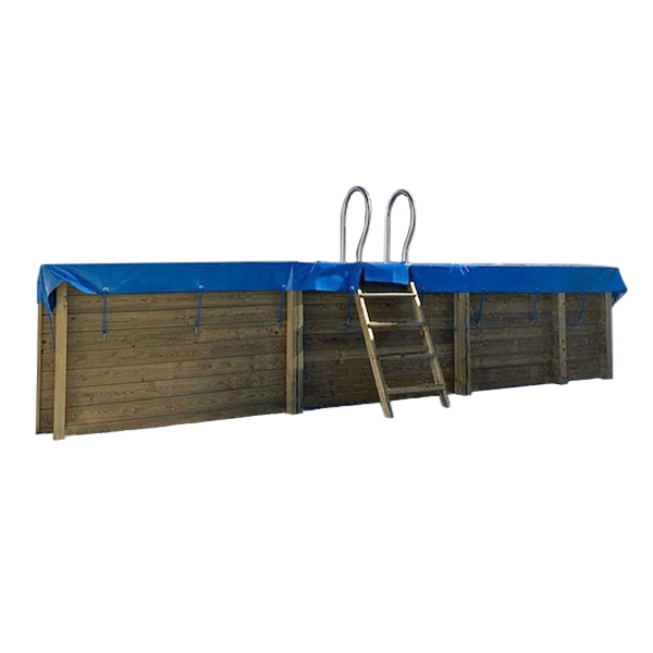 imagen Cubierta Invierno piscina de madera rectangular