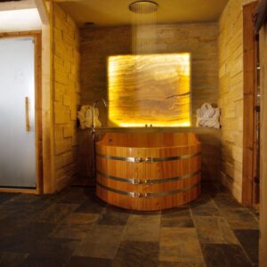 bañera de madera BWL 164 x 140 cm